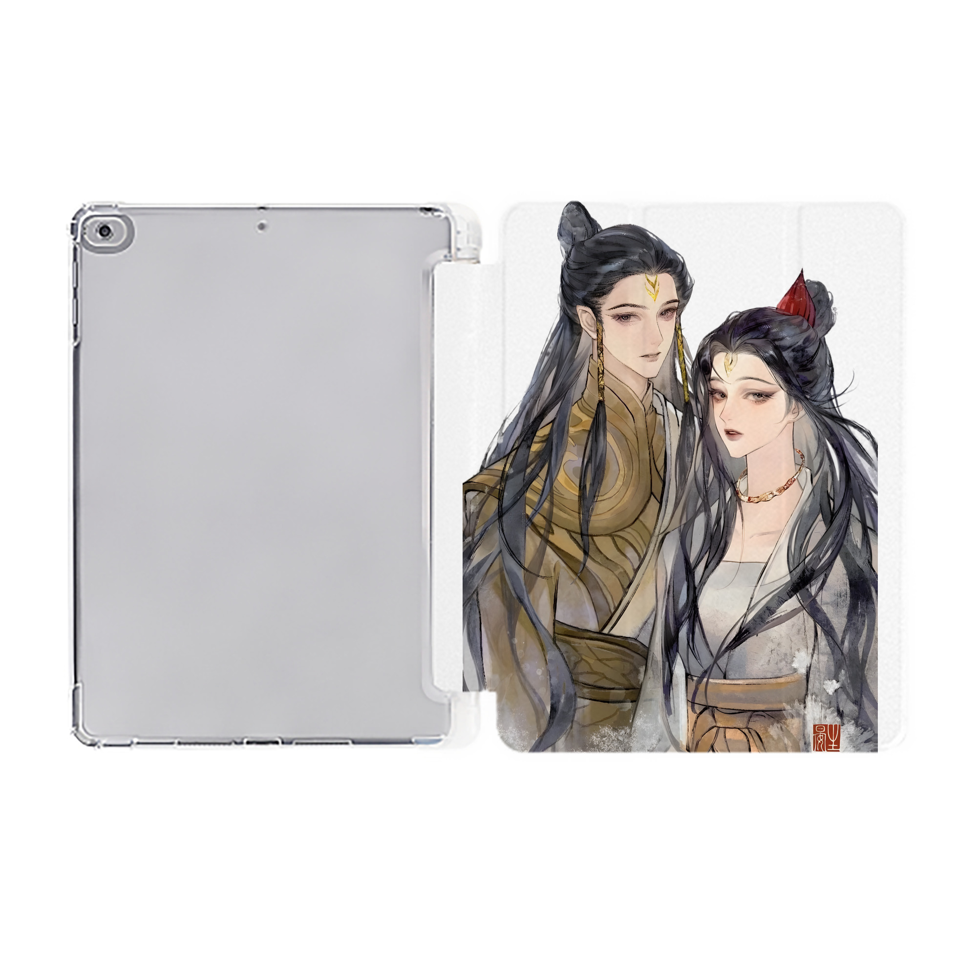 （画像用） Ne Zha 2 ナタ 魔童の大暴れ IPad ケース ペン収納付き 三つ折りスタンド PUレザー×シリコン 対応機種9.5/10.5/10.9インチ